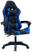 Καρέκλα γραφείου gaming William PU μαύρο-μπλε 60x59x108 εκ.