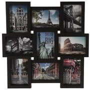 Κορνίζα τοίχου με 9 θέσεις, διαστάσεις 45.5x45.5cm και διαστάσεις φωτογραφίας 10x15 cm - Μαύρο