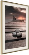 Αφίσα - Stones on the Pier - 40x60 - Χρυσό - Με πασπαρτού