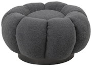 Σκαμπό Nester μπουκλέ ύφασμα σε γκρι απόχρωση Φ60x31εκ 60x60x31 εκ.