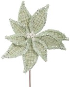 Χριστουγεννιάτικο Κλαδί Αλεξανδρινό Καρώ Πράσινο-Ασημί Με Glitter 60εκ. iliadis 90435