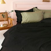 Σεντόνια Υπέρδιπλα (Σετ) Palamaiki Sateen Riga Μαύρο