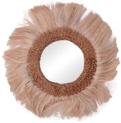 Καθρέπτης Τοίχου Fraklone 339-000027 Φ50cm Natural Inart Φυσικό Στάχυ