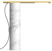 Φωτιστικό Επιτραπέζιο T.O 10754 7,5x33x33cm Dim Led 300lm 4,5W 3000K Marble White-Brass Pablo Designs