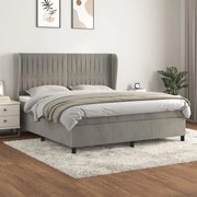 ΚΡΕΒΑΤΙ BOXSPRING ΜΕ ΣΤΡΩΜΑ ΑΝΟΙΧΤΟ ΓΚΡΙ 160X200 ΕΚ. ΒΕΛΟΥΔΙΝΟ 3129339