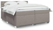 Κρεβάτι Boxspring με Στρώμα Taupe 200x200 εκ. Υφασμάτινο