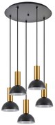 SE21-GM-4-5BL-MS3 ADEPT TUBE Gold Matt Pendant Black Metal Shade+ HOMELIGHTING 77-8650