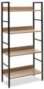 Βιβλιοθήκη- Ραφιέρα Ramon pakoworld φυσικό-μαύρο 60x28x125,5εκ 085-000002