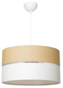 Single light ceiling lamp Opal fabric in natural and cream shade D38x55cm 38x38x55 εκ.