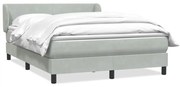 vidaXL Κρεβάτι Boxspring με Στρώμα Ανοιχτό Γκρι 160x210 εκ. Βελούδινο