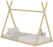 Κρεβάτι Παιδικό Munk (Για Στρώμα 90x190cm) HM681.01 196x99,5x159,5cm Natural Μονό
