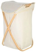 Estia Καλάθι Απλύτων Bamboo Essentials Πτυσσόμενο Με Θήκη 40x40x70cm Μπεζ 02-18627