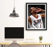 Πόστερ &amp; Κάδρο Allen Iverson SNK226 30x40cm Μαύρο Ξύλινο Κάδρο (με πόστερ)