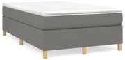 vidaXL Κρεβάτι Boxspring με Στρώμα Σκούρο Γκρι 120x190 εκ Υφασμάτιν