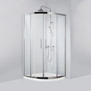 KARAG  INOX Καμπίνα ημικυκλική με διάφανο κρύσταλλο INOX 200 Χρωμέ KARAG 80x80x190cm KARAG-5206836553689