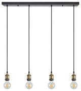 Φωτιστικό Οροφής - Ράγα Magnum 77-8694 85x8x300cm 4xE27 60W Black-Bronze Homelighting