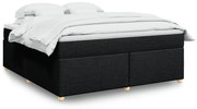 vidaXL Κρεβάτι Boxspring με Στρώμα Μαύρο 180x200 εκ. Υφασμάτινο