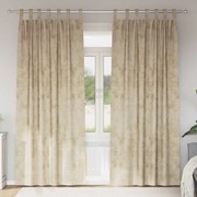 vidaXL Κουρτίνες Βελούδου 2 τεμ με Μάτια Κρεμ 225x140 εκ