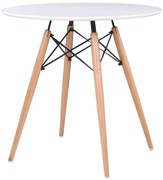 ART Wood Τραπέζι, Πόδια Οξιά Φυσικό, Επιφάνεια MDF Άσπρο