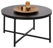 Τραπέζι Σαλονιού Black Marble Μελαμίνη-Μαύρη Μεταλλική Βάση Φ80x48,5Yεκ.