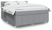 Κρεβάτι Boxspring με Στρώμα Ανοιχτό Γκρι 180x200 εκ. Υφασμάτινο