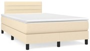 ΚΡΕΒΑΤΙ BOXSPRING ΜΕ ΣΤΡΩΜΑ &amp; LED ΚΡΕΜ 120X190 ΕΚ. ΥΦΑΣΜΑΤΙΝΟ 3270051