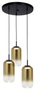 Φωτιστικό Οροφής Τρίφωτο LED Zambelis 23231 Gold Glass