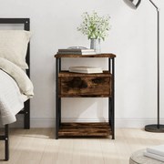 vidaXL Κομοδίνο Καπνιστή Δρυς 40 x 42 x 55 εκ. από Επεξεργασμένο Ξύλο