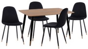 ΣΕΤ ΤΡΑΠΕΖΑΡΙΑΣ 5ΤΜΧ ALIZA HM11196.09 MDF TOP-ΒΕΛΟΥΔΟ &amp; ΜΕΤΑΛΛΟ ΣΕ ΜΑΥΡΟ