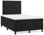 ΚΡΕΒΑΤΙ BOXSPRING ΜΕ ΣΤΡΩΜΑ &amp; LED ΜΑΥΡΟ 120X190 ΕΚ. ΒΕΛΟΥΔΙΝΟ 3270313