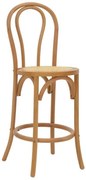 Σκαμπό μπαρ Thonet Pakoworld φυσικό ξύλο οξιάς-έδρα φυσικό rattan 41x50x105εκ 263-000039 263-000039 Καφέ