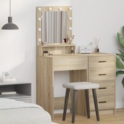 vidaXL Τραπέζι Μακιγιάζ με ράφι Δρύς Sonoma 50 x 41 x 135 εκ