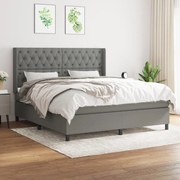 ΚΡΕΒΑΤΙ BOXSPRING ΜΕ ΣΤΡΩΜΑ ΣΚΟΥΡΟ ΓΚΡΙ 160X200 ΕΚ ΥΦΑΣΜΑΤΙΝΟ 3131682