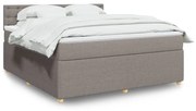 vidaXL Κρεβάτι Boxspring με Στρώμα Taupe 180x200 εκ. Υφασμάτινο