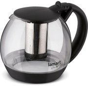 Τσαγιέρα Γυάλινη με Φίλτρο BULB 2lt 18cm Lamart LT7058 Διάφανο/Μαύρο