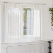 vidaXL Κουρτίνες Voile με τσέπες ράβδου 2 τεμάχια Λευκό