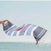 Πετσέτα Θαλάσσης - Παρεό 3843 Pink-Grey Greenwich Polo Club Θαλάσσης 80x170cm 100% Cotton