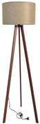Φωτιστικό Δαπέδου 09-0127 FLW-02 Με Αμπαζούρ H154XΦ40cm Beige-Brown Heronia Wood