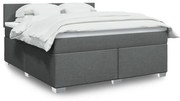 Κρεβάτι Boxspring με Στρώμα Σκούρο Γκρι 180x200 εκ Υφασμάτιν