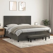 ΚΡΕΒΑΤΙ BOXSPRING ΜΕ ΣΤΡΩΜΑ ΣΚΟΥΡΟ ΓΚΡΙ 200X200 ΕΚ. ΒΕΛΟΥΔΙΝΟ 3137984