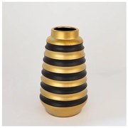 Βάζο Κεραμικό Μαύρο &amp; Χρυσό 14x14x25cm 752-20068 Estheti-752-20068-Μαύρο-Χρυσό 752-20068