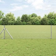 vidaXL Συρμάτινος Φράχτης με 7 Στηθαία 0.4x10 μ Γαλβανισμένος Χάλυβας
