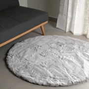 Στρογγυλό Xαλί Γούνινο (Φ120) Ravelia Fluffy Light Grey