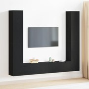 vidaXL Σετ 6 Τεμαχίων Βάσης Τηλεόρασης σε Μαύρο Δρυς από Επεξεργασμένο Ξύλο
