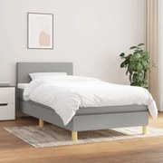 ΚΡΕΒΑΤΙ BOXSPRING ΜΕ ΣΤΡΩΜΑ ΑΝΟΙΧΤΟ ΓΚΡΙ 80X200 ΕΚ. ΥΦΑΣΜΑΤΙΝΟ 3140409