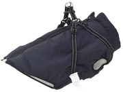 vidaXL Μπουφάν Σκύλου με ιμάντα Σκούρο μπλε 3XL Φλις και Πολυεστέρας