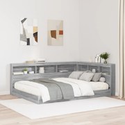 vidaXL Κρεβάτι Ραφιέρα Γκρι Σανονά 140x200 εκ. από Μηχανική Ξυλεία