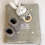 Κουβέρτα Πλεκτή Αγκαλιάς Grey Dots 1081223100