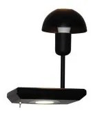 Απλίκα Φωτιστικό Τοίχου LED 3W Reading Light Ράφι 20cm Δεξιά Φωτιστικό Ε27 Rowan Homelighting-77-4164-Μαύρο 77-4164