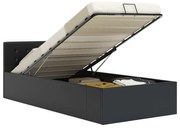 vidaXL Πλαίσιο Κρεβατιού με Αποθηκ. Χώρο Μαύρο 100x200 εκ. Συνθ. Δέρμα